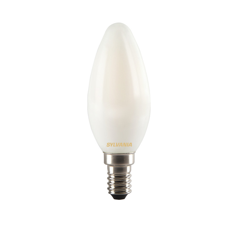 Ampoule flamme satinée LED E14 400 lm blanc chaud 4 W SYLVANIA