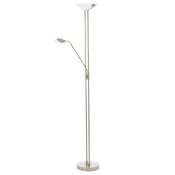 Lampadaire LED Baya Nickel Mat EGLO avec Liseuse | EGLO