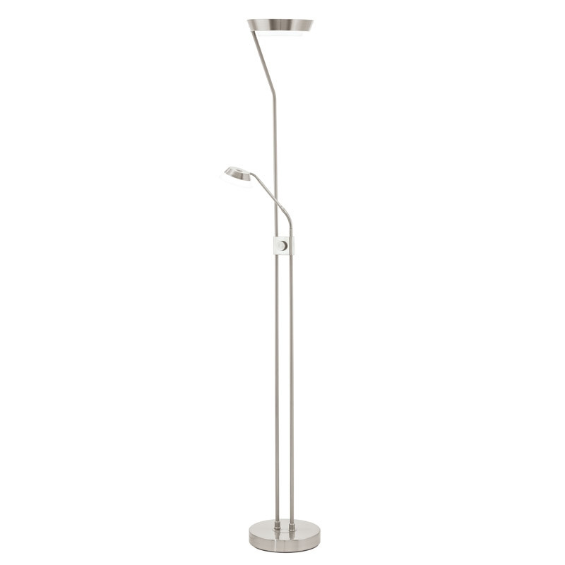 Lampadaire LED Zenith noir dimmable 20 W avec liseuse 4 W LUCIDE