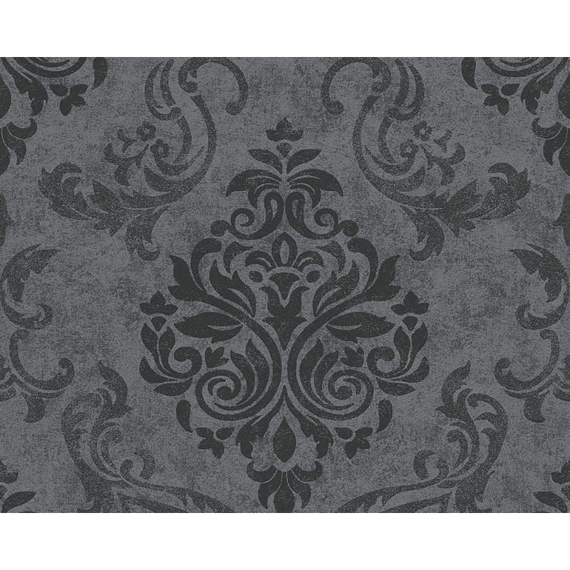 Intissé pailleté motif gris foncé