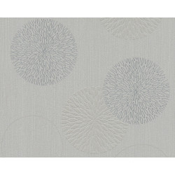 Intissé avec motif fleurs gris foncé 53 cm