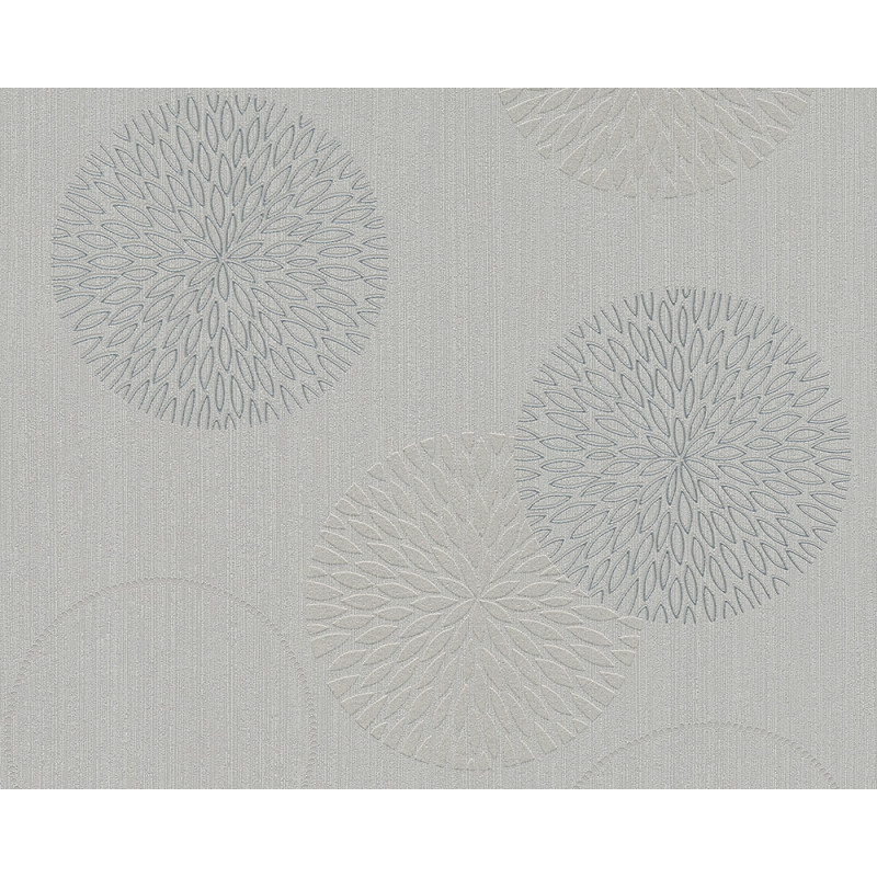 Intissé avec motif fleurs gris foncé 53 cm