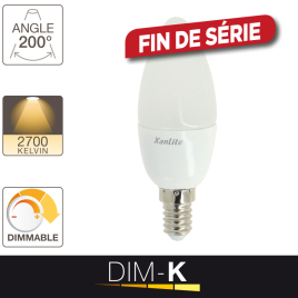 Ampoule flamme LED E14 6 W 470 lm blanc chaud Dim-K variation de température de lumière XANLITE