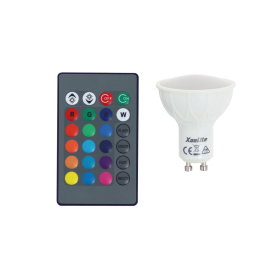 Ampoule spot P50 LED GU10 4,2 W 280 lm blanc chaud avec télécommande XANLITE
