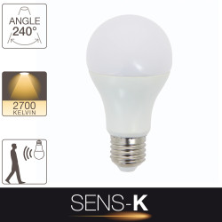 Ampoule LED E27 11W Blanc Chaud avec Détecteur | XANLITE