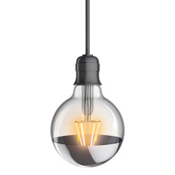 Ampoule G95 Argentée LED E27 8W Blanc Chaud – Éclairage Doux | XANLITE