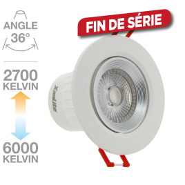 Spot à encastrer LED avec variateur de température de couleur 345 lm 6,5 W XANLITE