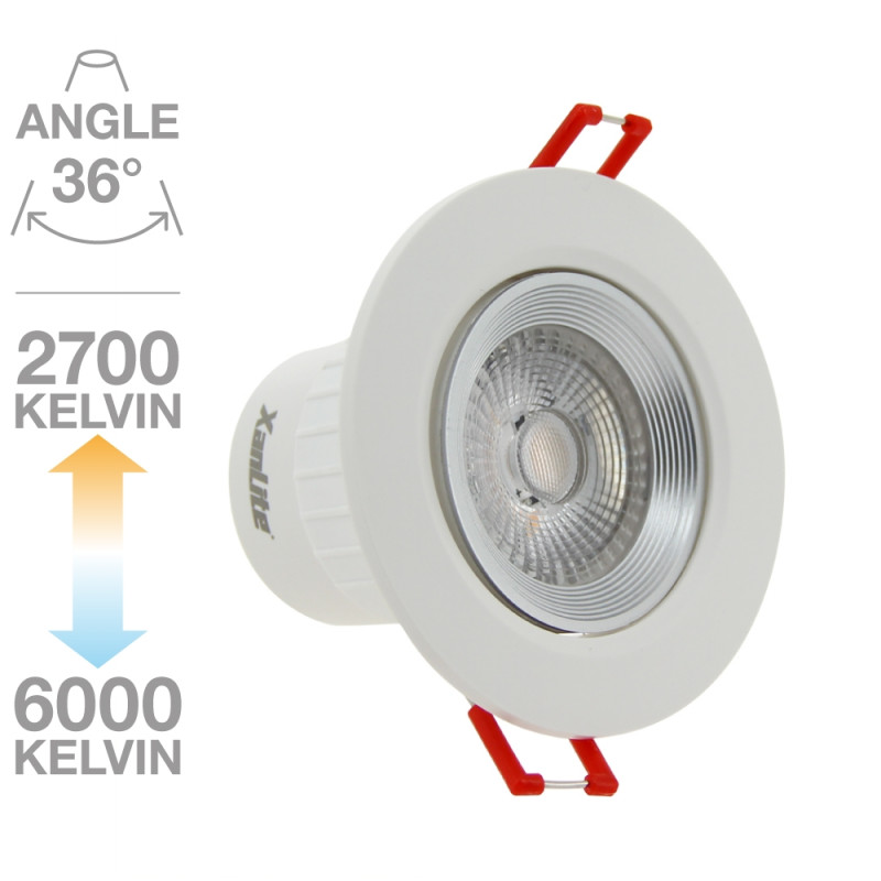 Spot à encastrer LED avec variateur de température de couleur 345 lm 6,5 W XANLITE