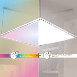 Dalle de plafond LED lumière blanche et RVB 60 x 60 cm 3300 lm 18 W XANLITE