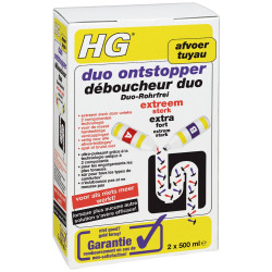 Déboucheur duo 0,5 L HG – Canalisation sans obstruction | HG