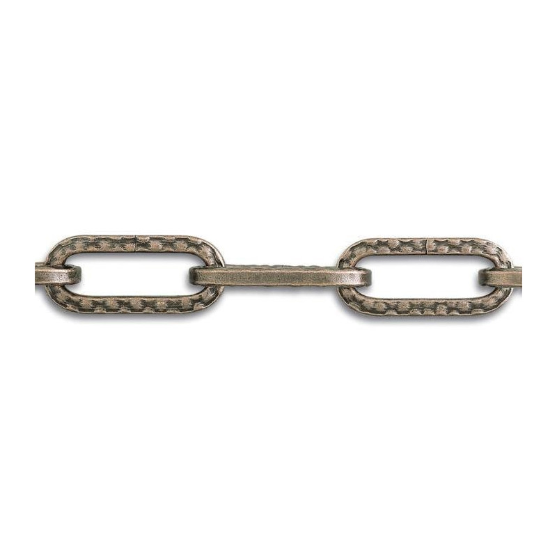 Chaine décorative Figaro en acier martelé bronze Ø 4 mm au mètre CHAPUIS