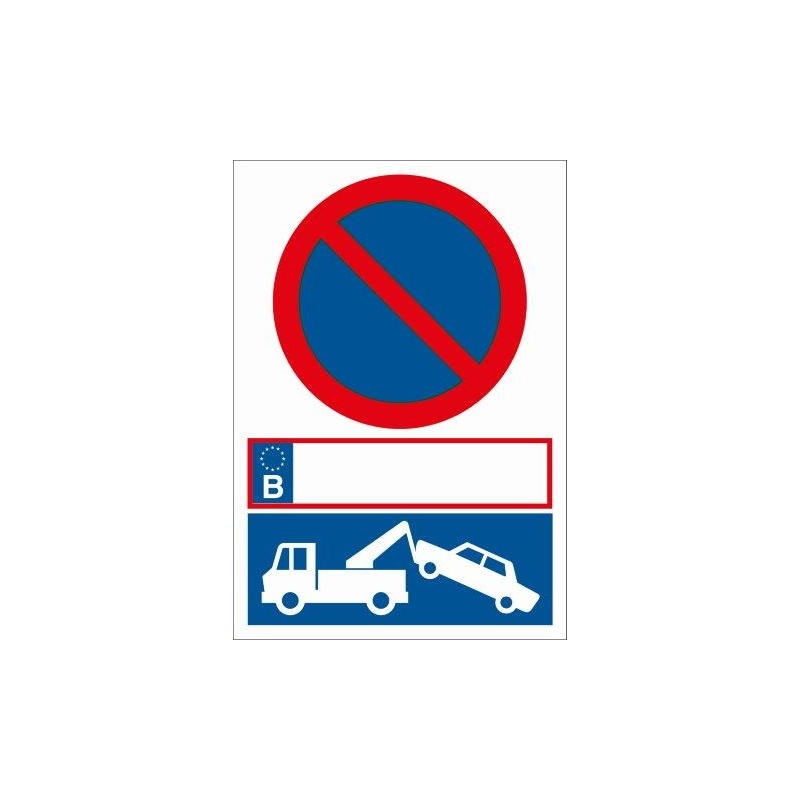Autocollant papier interdit de stationner - 15 x 15 cm