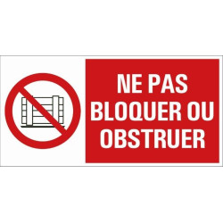 Plaque Ne Pas Obstruer 30x15cm – Signalisation Claire | PICKUP