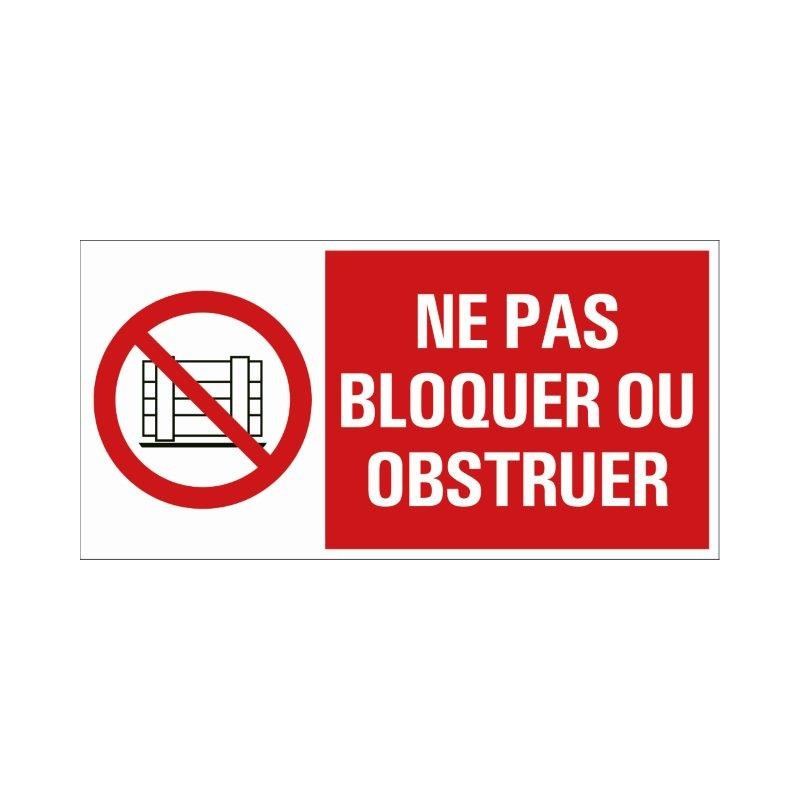 Plaque ne pas obstruer 30 x 15 cm