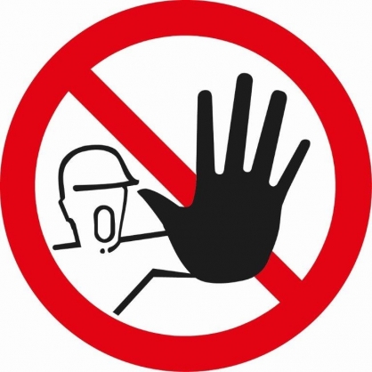 Pictogramme interdit aux personnes non autorisées 15 cm