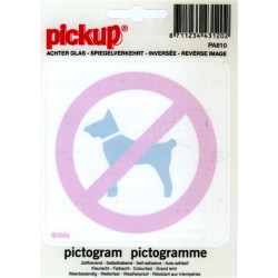 Pictogramme inversé interdit aux chiens 10 x 10 cm
