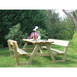 Table de pique-nique de jardin SOLID 180 cm avec dossier | SOLID