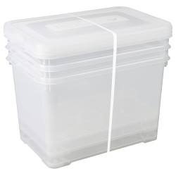 Boîte de rangement Handy 65L transparente – Lot de 3 pièces | CURVER