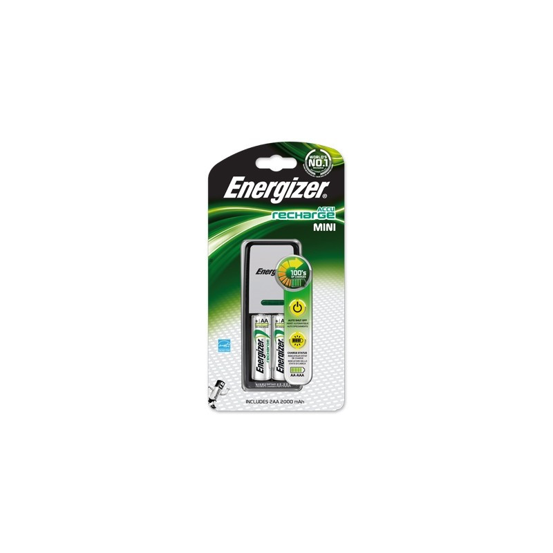 Mini chargeur 2 canaux avec 2 piles AA 2000 mAh ENERGIZER