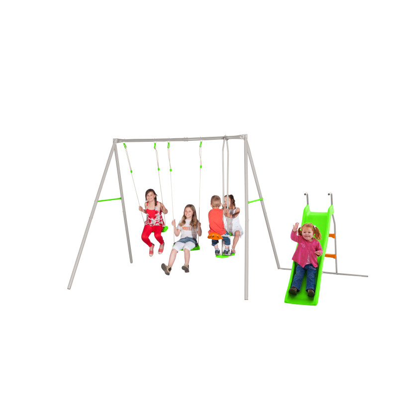 Portique avec balançoires Trigano Issa en métal pour 5 enfants | TRIGANO Portique avec balançoires Trigano Issa en métal pour 5 enfants | TRIGANO