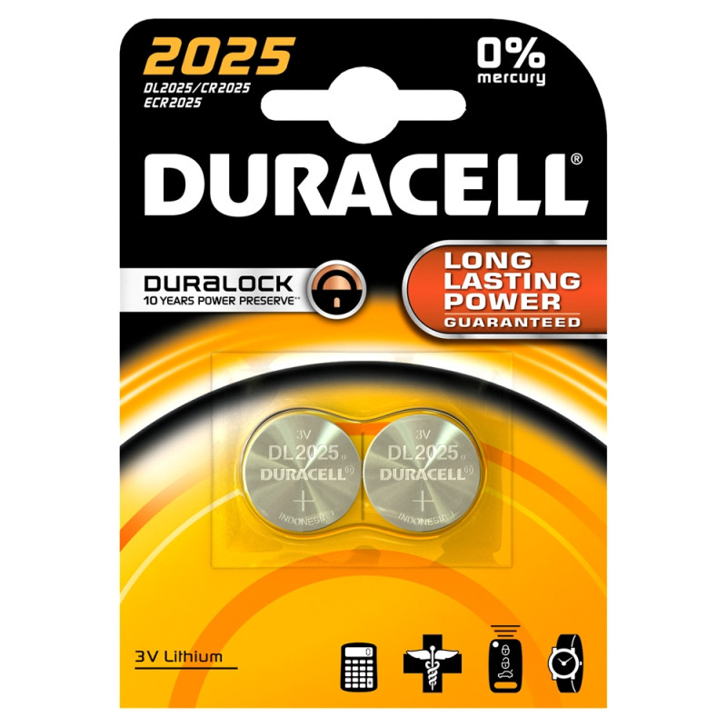 Pile bouton au lithium 2025 2 pièces DURACELL