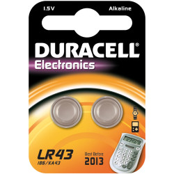 Pile Alcaline LR43 Duracell – Lot de 2 | DURACELL