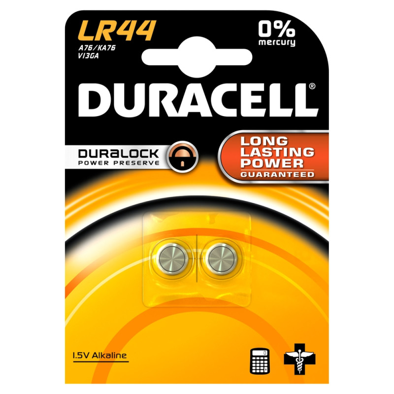 Pile alcaline LR44 2 pièces DURACELL