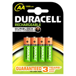 Pile rechargeable Plus AA 1300mAh 4 pièces DURACELL