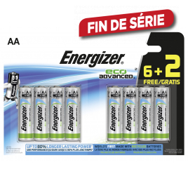 Pile alcaline AA Eco Advanced 6 + 2 gratuites ENERGIZER