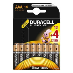 Pile alcaline AAA Plus Power 12 + 4 DURACELL