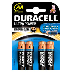 Set de piles alcalines AA Ultra Power 4 pièces DURACELL