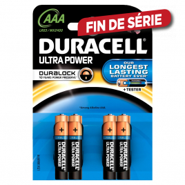 Set de piles alcalines AAA Ultra Power 4 pièces DURACELL