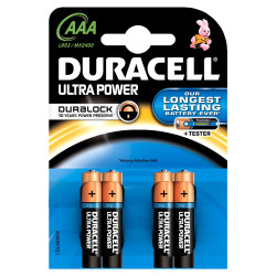 Set de piles alcalines AAA Ultra Power 4 pièces DURACELL