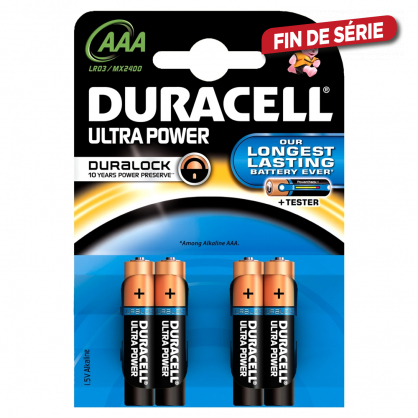 Set de piles alcalines AAA Ultra Power 4 pièces DURACELL