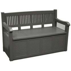 Banc en plastique avec coffre gris