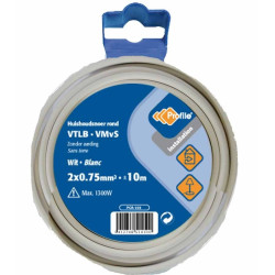 Câble VTLB 2x0.75mm² Blanc 10m – Usage Polyvalent | PROFILE