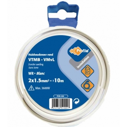 Câble VTMB 2 x 1.5 mm² blanc 10 m