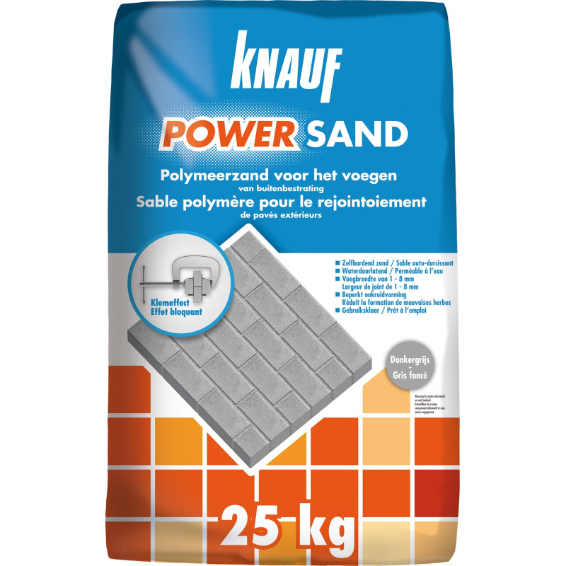 Sable de jointoiement Powersand gris foncé 25 kg KNAUF