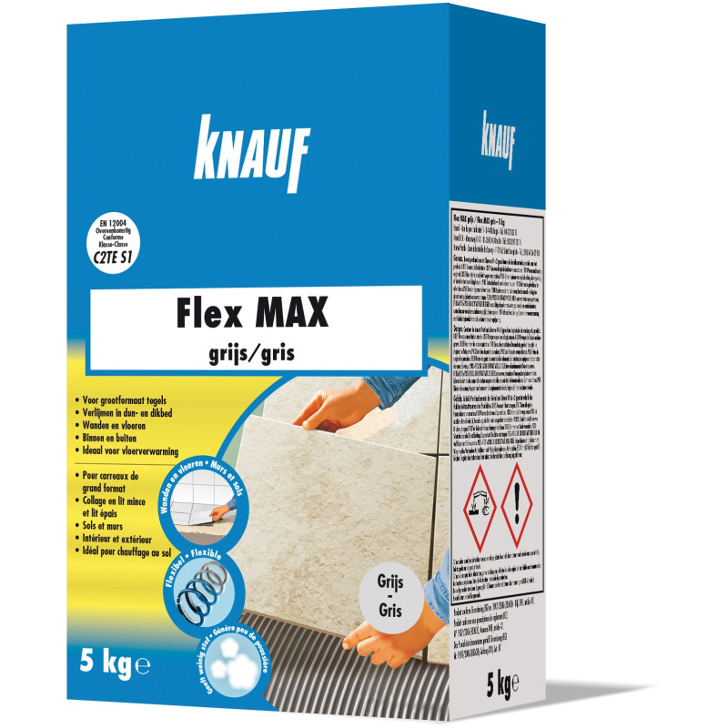 Colle pour carrelage Flex MAX grise 5 Kg KNAUF