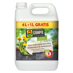 Désherbant Total & Anti-Mousse COMPO 4+1L Gratuit | COMPO
