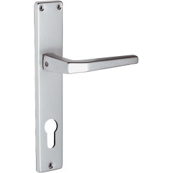 Poignée de porte alu 72mm – Pack 2 pièces pour cylindre | LINEA BERTOMANI