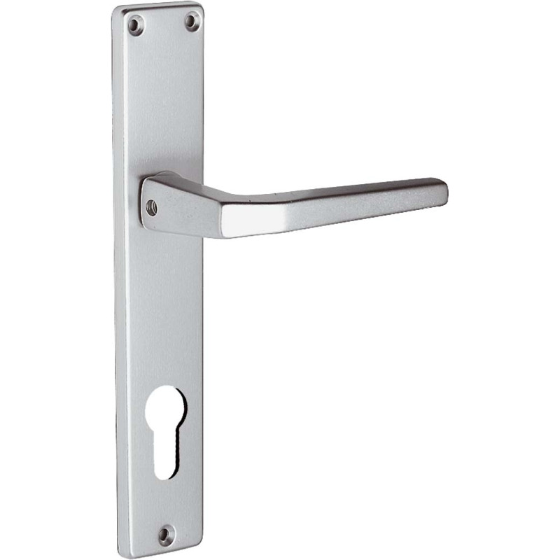 Poignée de porte alu 72mm – Pack 2 pièces pour cylindre | LINEA BERTOMANI