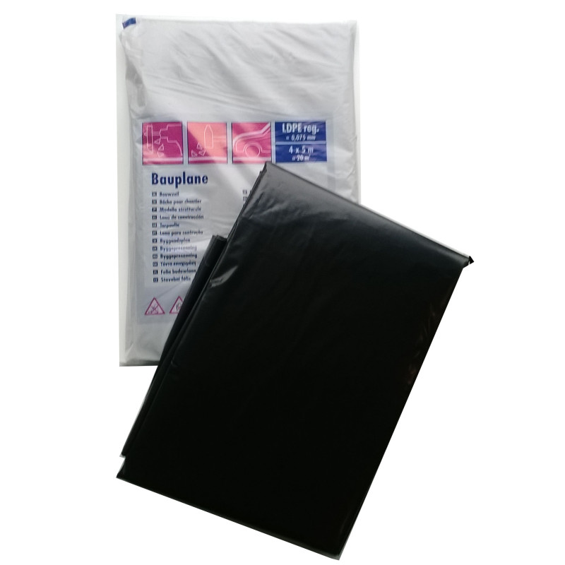 Bâche de protection LDPE noire 4 x 5 m