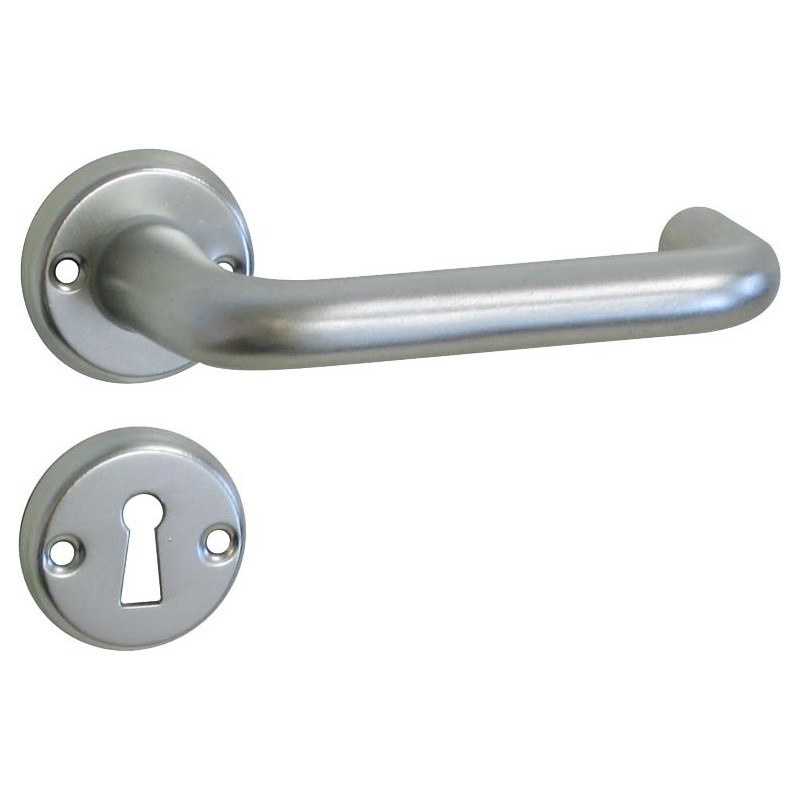 Poignée de porte classique sur rosace avec entrée en aluminium 2 pièces