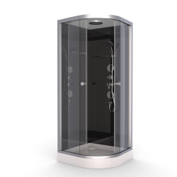 Cabine de douche Black II 90x90 – Quart de Cercle | AURLANE