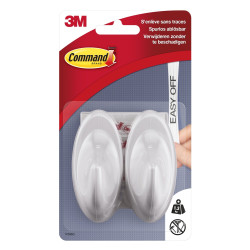 Crochet Adhésif 3M Blanc Nacré – Lot de 2, Tenue Forte