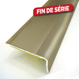 Nez de marche strié en aluminium titium 110 x 3,6 x 2,4 cm