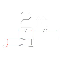 Joint d'étanchéité en forme de 4 pour paroi de douche AURLANE