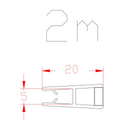Joint magnétique droit pour paroi de douche 2 pièces AURLANE