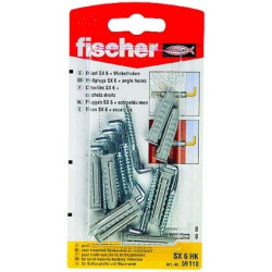 Cheville SX 6 HK avec crochet 8 pièces – Fixation Solide | FISCHER